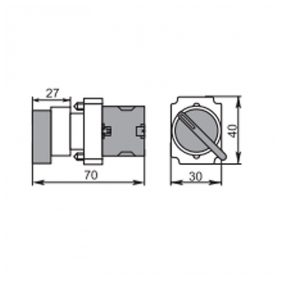 36-5550 Переключатель BD21 2P короткая ручка NO