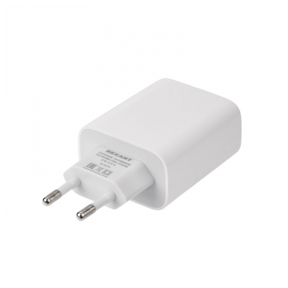 16-0276 Сетевое зарядное устройство для iPhone/iPad REXANT 2 x USB, 5V, 2.4 A, белое