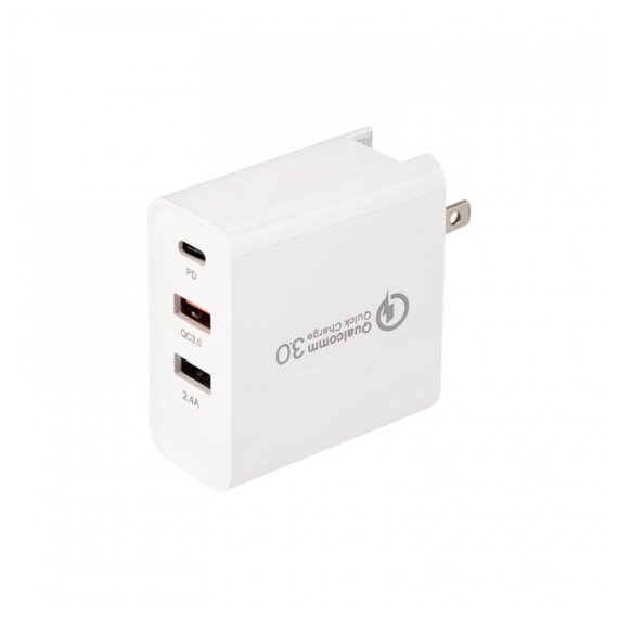 18-2214 Сетевое зарядное устройство для iPhone/iPad REXANT 2xUSB+USB Type-С, переходник + адаптер, 48W белое