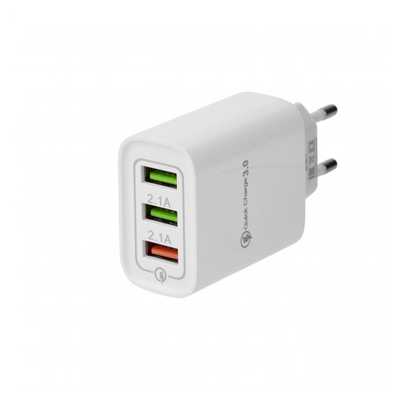 16-0277 Сетевое зарядное устройство для iPhone/iPad REXANT 3 x USB, 5V, 3 А + 1 А + 1 А, белое