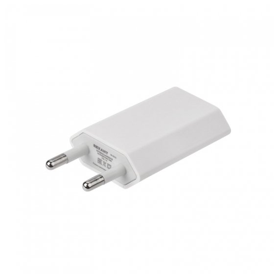 16-0273 Сетевое зарядное устройство для iPhone/iPad REXANT USB, 5V, 1 A, белое