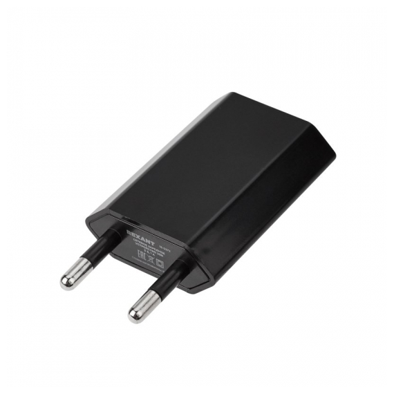 16-0272 Сетевое зарядное устройство для iPhone/iPad REXANT USB, 5V, 1 A, черное
