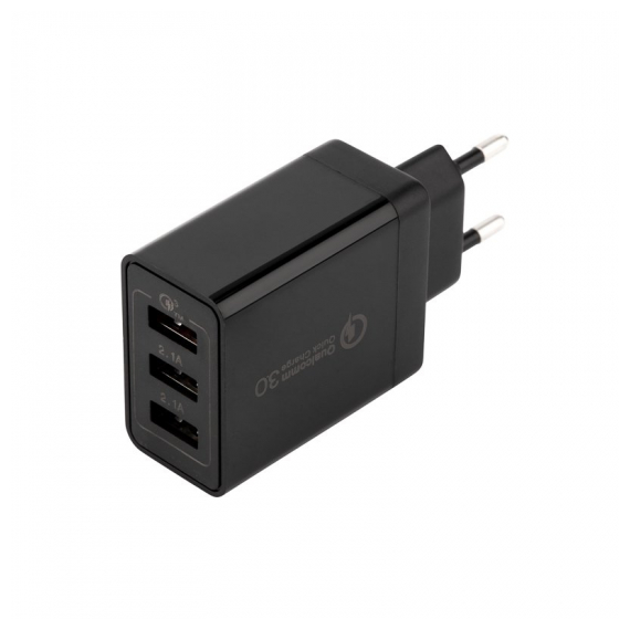 18-2215 Сетевое зарядное устройство-переходник REXANT 3xUSB адаптер, 30W черное