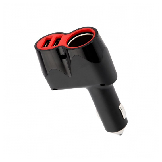 16-0299 Автозарядка в прикуриватель REXANT АЗУ 2хUSB+гнездо, 12-24V, 5V,1 000mA белая