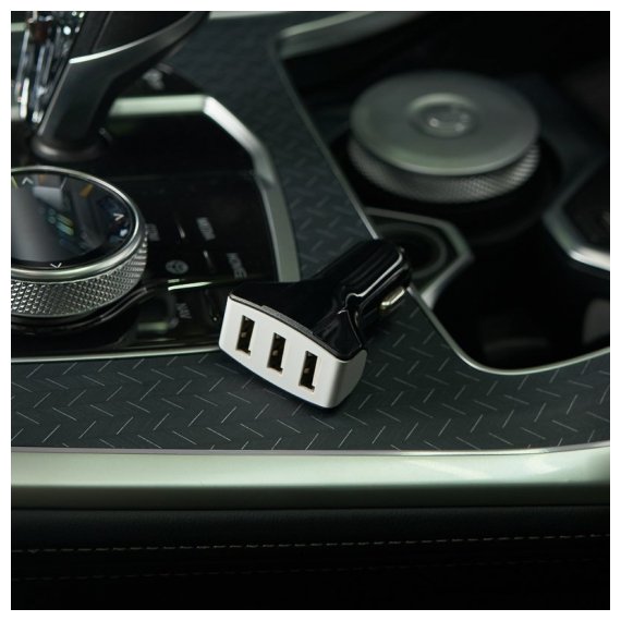 16-0291 Зарядное устройство в прикуриватель REXANT 3 x USB, 1000mA, черное