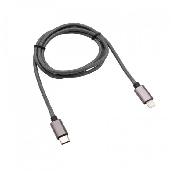 18-7054 Кабель REXANT Type-C-Lightning PD, 1 м, графит, нейлон