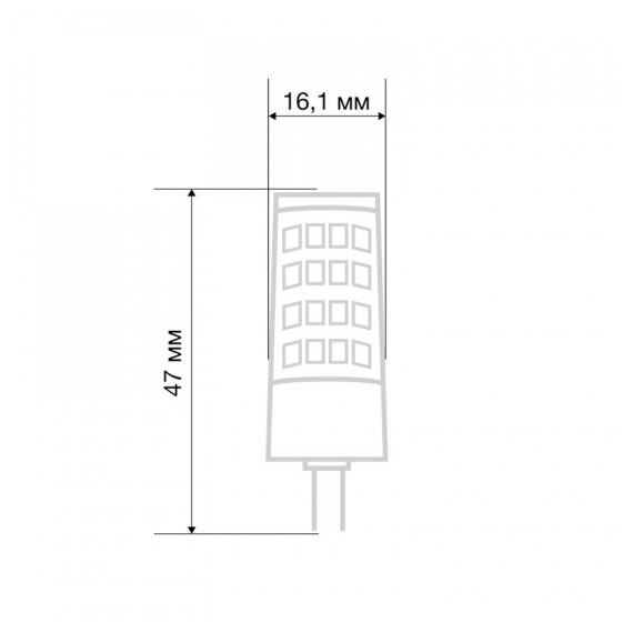 604-5012 Лампа светодиодная REXANT капсульного типа JD-CORN REXANT G4 230 В 5,5 Вт 2700 K теплый свет (поликарбонат)