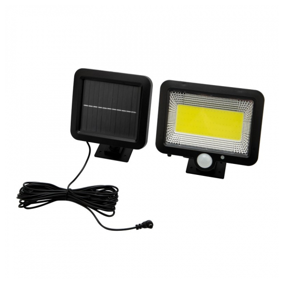 602-1002 Прожектор NEW AGE LED COB Lamper 15 Вт 6500 K IP65 3 режима, выносная солнечная панель 5 м, датчики движения и освещенности, аккумулятор