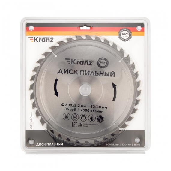 KR-92-0132 Диск пильный 300 мм х 36 зуб х 32/30 мм KRANZ