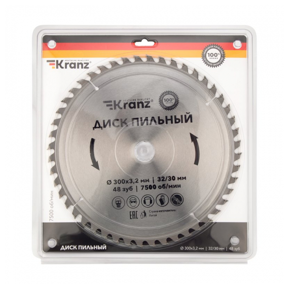 KR-92-0133 Диск пильный 300 мм х 48 зуб х 32/30 мм KRANZ