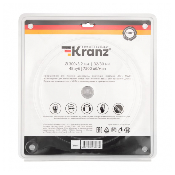 KR-92-0133 Диск пильный 300 мм х 48 зуб х 32/30 мм KRANZ