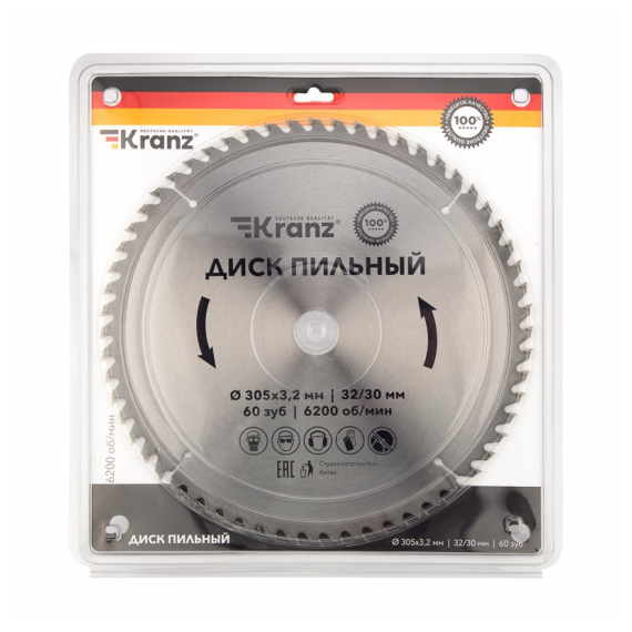 KR-92-0135 Диск пильный 305 мм х 60 зуб х 32/30 мм KRANZ