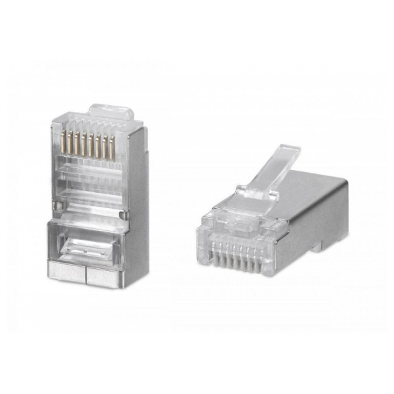 WRline WR-8P8C-5E-SH Коннектор RJ-45 под витую пару, категория 5e, экранированный, универсальный (100 шт в упак.)