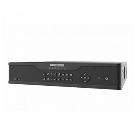 Uniview NVR308-16X Видеорегистратор IP 16-ти канальный до 12Мп.; Входящий поток на запись: до 384Мбит/с; Поддерживаемые форматы сжатия: Ultra 265/H.265/H.264; Запись: разрешение до 12Мп.; HDD: 8  до 10ТБ (RAID 0, 1, 5, 6, 10); декодирование: 2 x 12Мп@30, 4 x 4K@30, 8 x 4Мп@30, 9 x 4Мп@25, 16 x 1080p@30; Видеовыходы: 2 HDMI, 1 VGA; Сеть: 2 порта 1000Мб/с;  Аудио вход/выход; Тревожный вход/выход (16/4); USB: 2 порта USB2.0, 1 порт USB3.0; поддержка ONVIF, SDK; Поддержка: iOS, Андройд; Металл; Питание:  AC100 ~ 240В