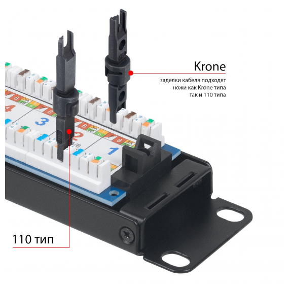 Cabeus PL-24-Cat.6-Dual-IDC-ext. Патч-панель 19" (1U), 24 порта RJ-45, категория 6, Dual IDC, с задним кабельным организатором