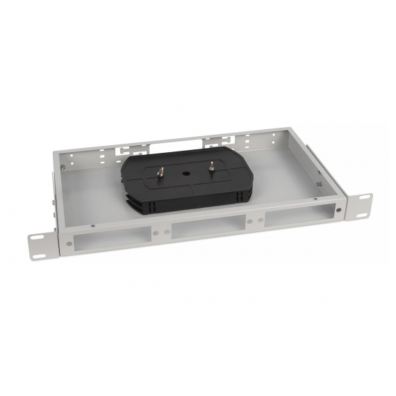 Cabeus FO-CS-19-3FP-GY Кросс бокс оптический 19" 1U на 3 адаптерные панели, цвет серый