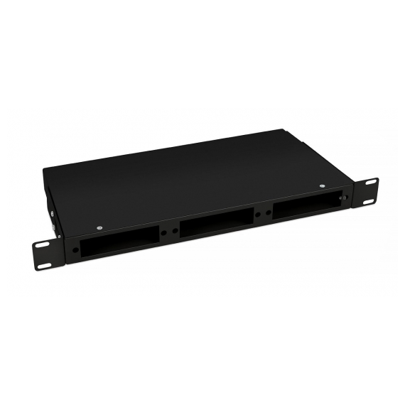Cabeus FO-CS-19-3FP-BK Кросс бокс оптический 19" 1U на 3 адаптерные панели, цвет черный