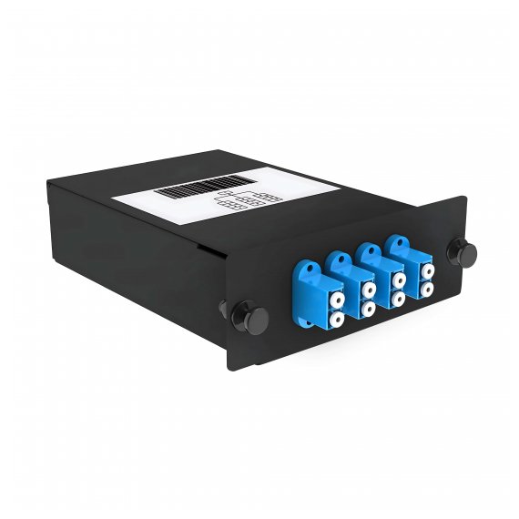 Cabeus FO-9-1x8MPO(m)/А-8xLC/U-А-BK Кассета кроссовая 1 разъем MPO/АPC (male) 9/125, на 8 LC/UPС (4 DLC/UPC),В В черный