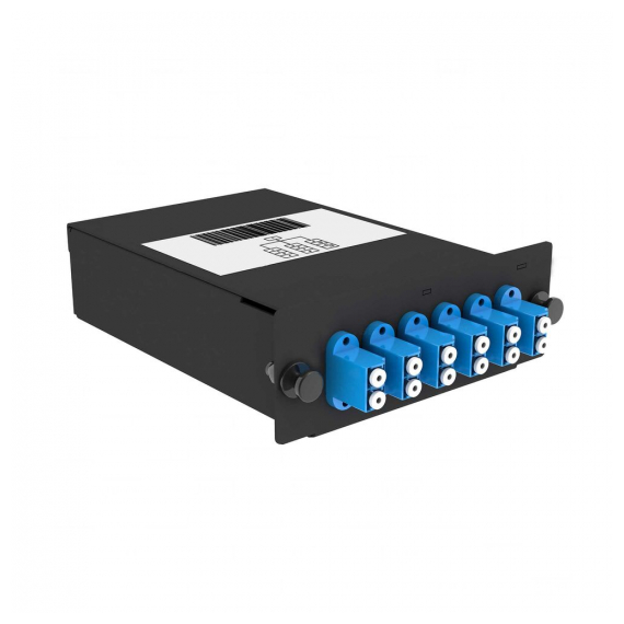 Cabeus FO-9-1xMPO(m)/А-12xLC/U-А-BK Кассета кроссовая 1 разъем MPO/АPC (male) 9/125, на 12 LC/UPС (6 DLC/UPC),В В черный