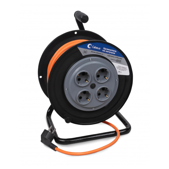 Cabeus EC-C-2.2-G-50 Удлинитель ПВС 2200 Вт 50м на катушке (С/з)