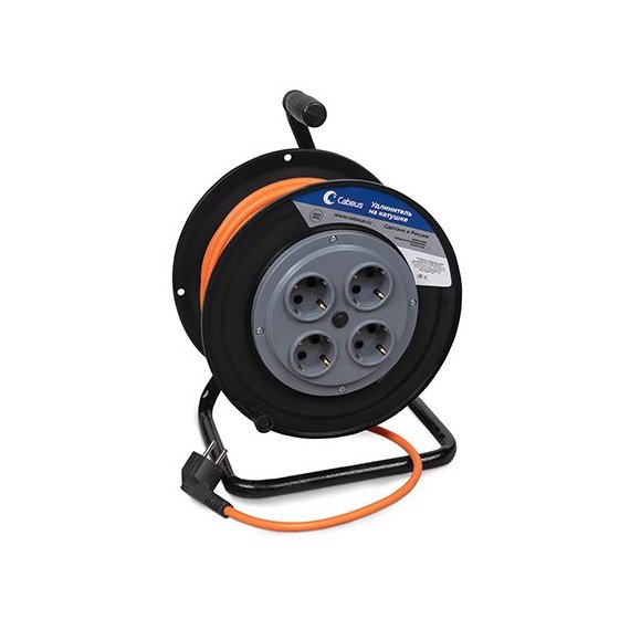 Cabeus EC-C-3.5-G-50 Удлинитель ПВС 3500 Вт 50м на катушке (С/з)
