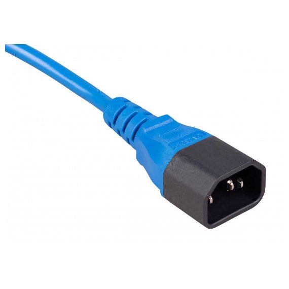 Cabeus PC-189-VDE-1.8M-BL Кабель питания монитор-компьютер IEC 320 C13 - IEC 320 C14 (3x0.75), синий, 1.8 м