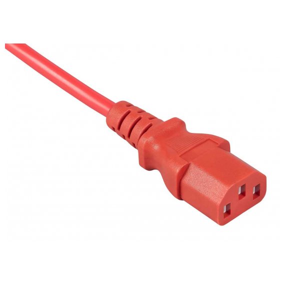 Cabeus PC-189-VDE-1.8M-RD Кабель питания монитор-компьютер IEC 320 C13 - IEC 320 C14 (3x0.75), красный, 1.8 м