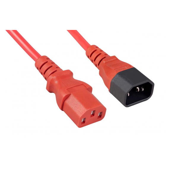 Cabeus PC-189-VDE-1.8M-RD Кабель питания монитор-компьютер IEC 320 C13 - IEC 320 C14 (3x0.75), красный, 1.8 м