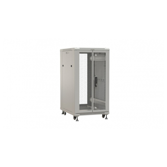 Hyperline TTBR-2761-DD-RAL7035 Шкаф напольный 19-дюймовый, 27U, 1388x600х1000 мм (ВхШхГ), передняя и задняя распашные перфорированные двери (75%), ручка с замком, цвет серый (RAL 7035) (разобранный)