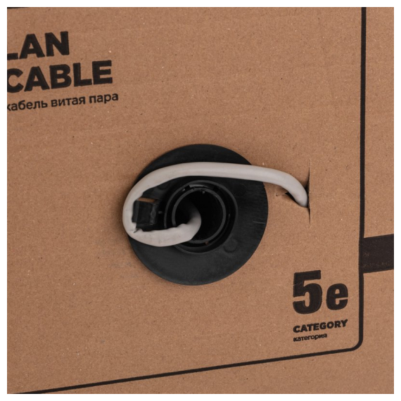 01-0154-R Кабель витая пара F/UTP, CAT 5e, PE, 4PR, 24AWG, OUTDOOR, SOLID, черный, 305м, серия LIGHT, РФ REXANT
