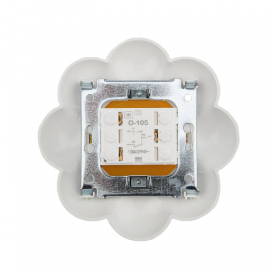 KR-78-0621 Выключатель двухклавишный KRANZ HAPPY Ромашка скрытой установки, желтый/белый