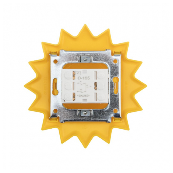 KR-78-0618 Выключатель двухклавишный KRANZ HAPPY Солнце скрытой установки, желтый