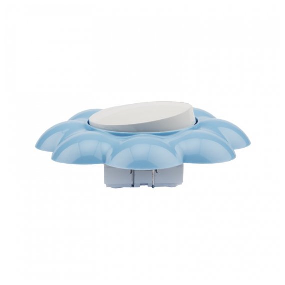 KR-78-0627 Выключатель двухклавишный KRANZ HAPPY Цветок скрытой установки, белый/голубой