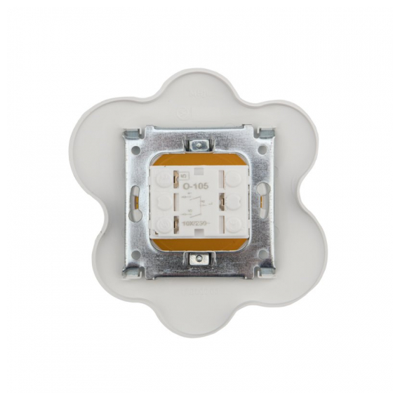 KR-78-0630 Выключатель двухклавишный KRANZ HAPPY Яичница скрытой установки, желтый/белый