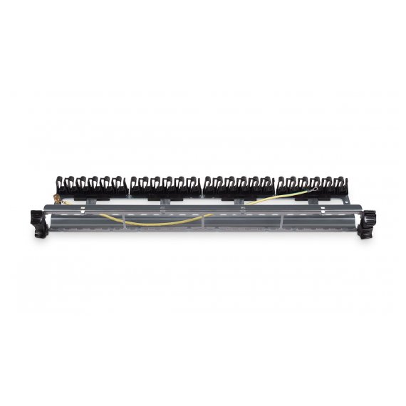 Cabeus PL-24-KJ-RJ45-Cat.6a-SH-180T Патч-панель 19" (1U), 24 порта RJ-45, категория 6a, полностью экранированная, с задним кабельным организатором, безинструментный монтаж (арт.033573)