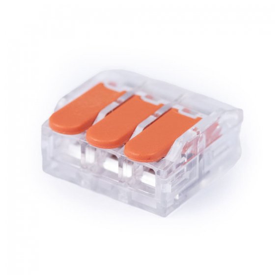 Cabeus MX-613 (WAGO 221-613) Клемма соединительная универсальная 3-х проводная с рычагом 0,5-6,0 (10шт)