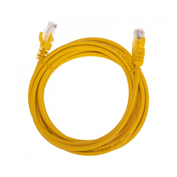 02-0105-3 Патч-корд U/UTP, CAT 5e, RJ45-RJ45, 26AWG, LSZH, желтый, 3м REXANT