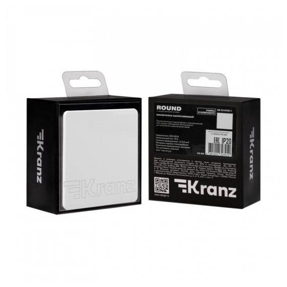 KR-78-0705-1 Выключатель ROUND 1 кл 10А с/у перламутр KRANZ