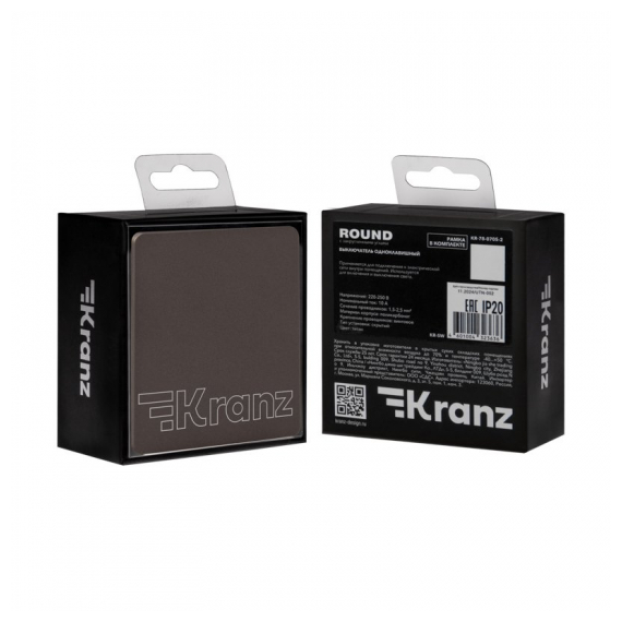 KR-78-0705-2 Выключатель ROUND 1 кл 10А с/у титан KRANZ