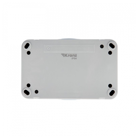 KR-78-0806 Блок горизонтальный 2 розетки Mini OG IP54 с/з, о/у, серый KRANZ