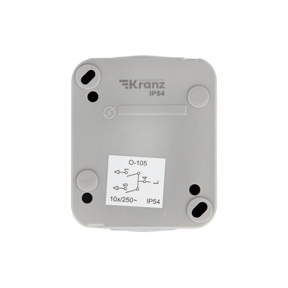 KR-78-0833 Выключатель двухклавишный Mini OG IP54 о/у, серый KRANZ