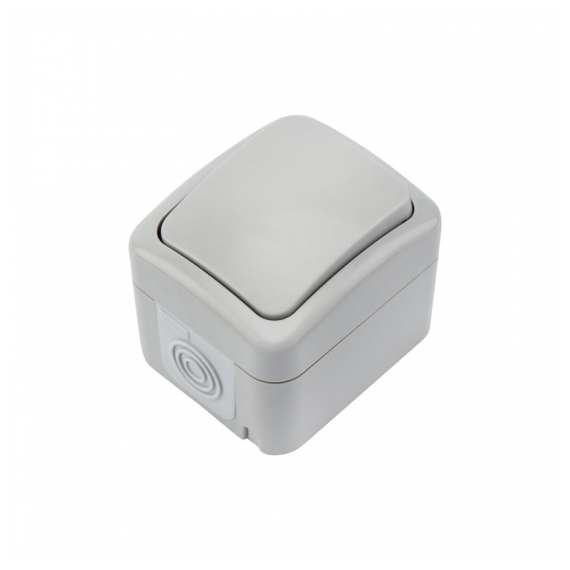 KR-78-0837 Переключатель проходной Mini OG IP54 о/у, серый KRANZ