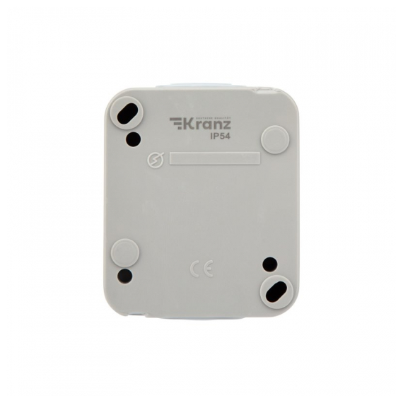 KR-78-0815 Розетка одноместная (керамика) Mini OG IP54 с/з, о/у, серая KRANZ