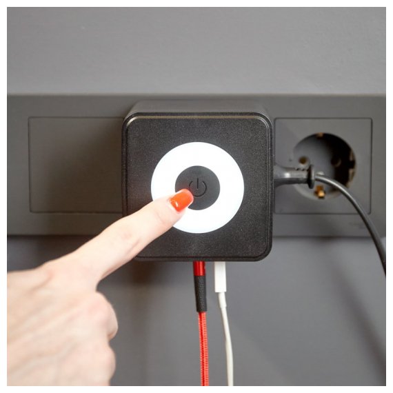 11-1252 Двойник электрический Куб 16А с/з + 2хUSB-A 2,4А + USB Type-C 3А с ночной подсветкой, черный REXANT