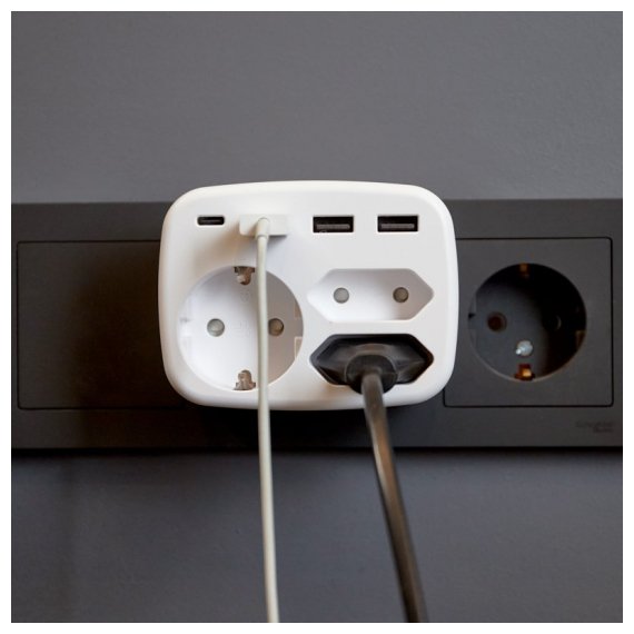 11-1250 Тройник электрический 16А с/з + 2х2,5А + 3хUSB-A 2,4А + USB Type-C 3А, белый REXANT