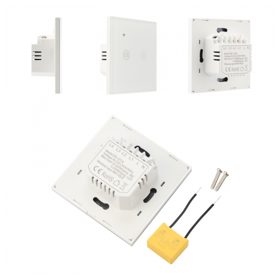 SEC-HV-802W2 Умный Wi-Fi выключатель двухкнопочный белый SECURIC