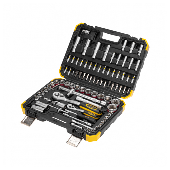 KR-66-6694 Набор инструментов, 1/2, 1/4, CrV, пластиковый кейс, 94 предмета KRANZ