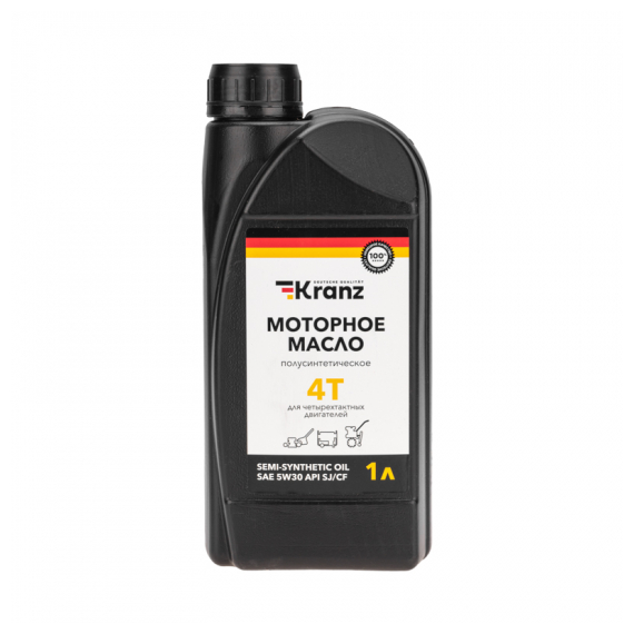 KR-16-1299 Моторное масло полусинтетическое для 4-хтактных двигателей SAE 5W30, 1л KRANZ