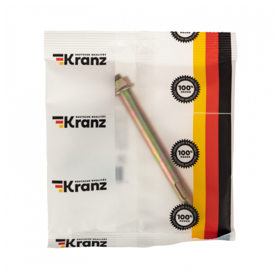 KR-01-3818-026 Болт анкерный с гайкой 12х129мм, пакет (1 шт/уп) KRANZ