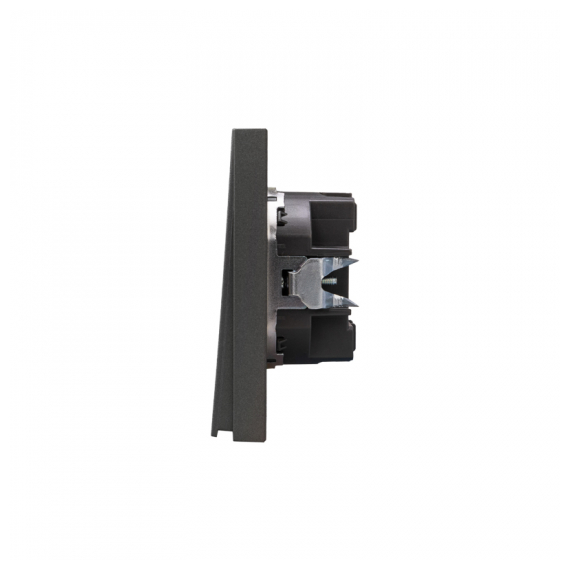 KR-78-0705-6 Выключатель STRONG 1 кл 10А с/у графит KRANZ